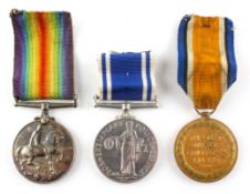 A WWI medal pair awarded to 181911 DVR WJ Bugbee RE;