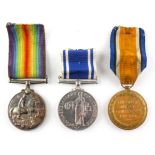 A WWI medal pair awarded to 181911 DVR WJ Bugbee RE;