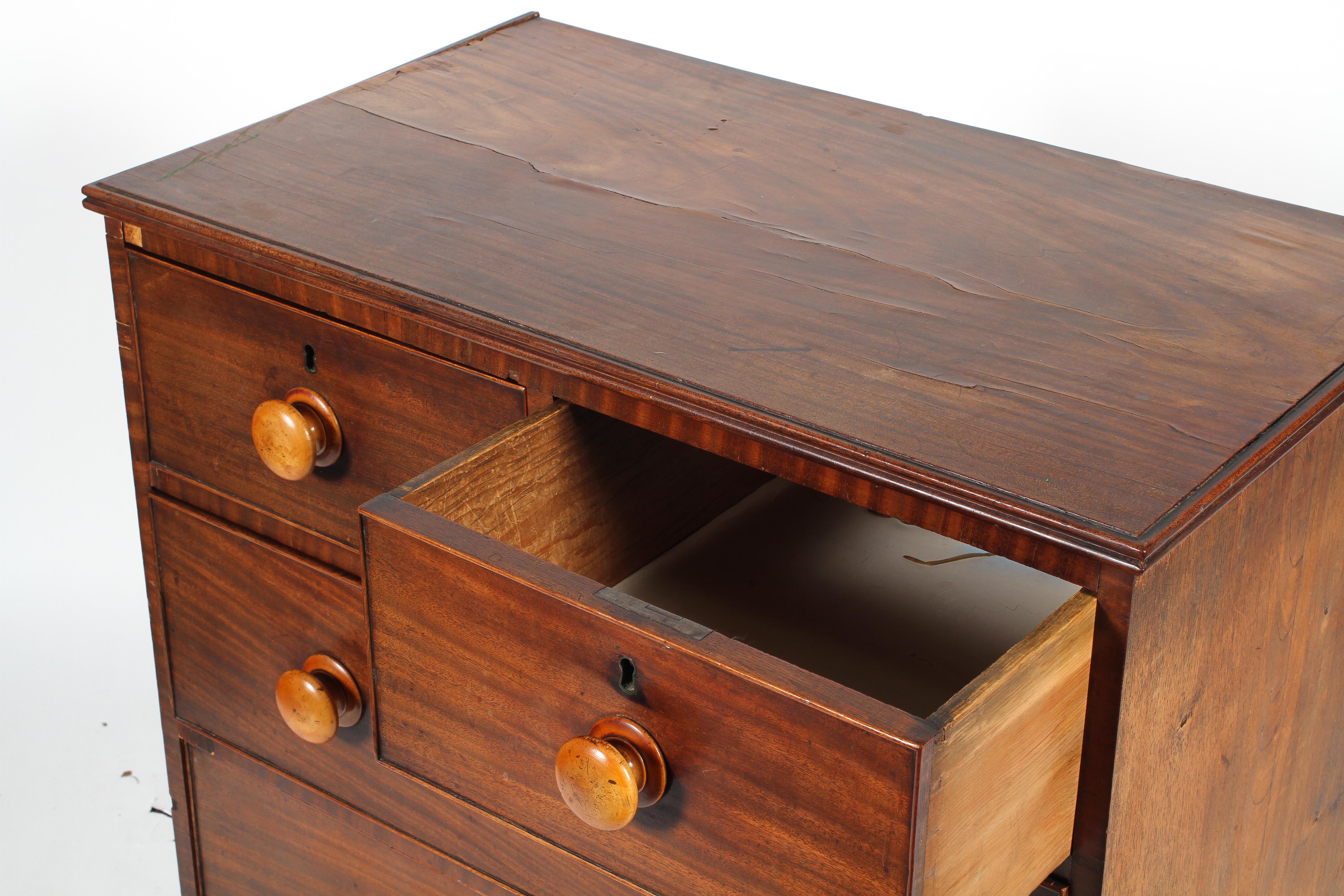 A Victorian mahogany chest of drawers, with two short drawers above two long graduated drawers, - Image 2 of 2