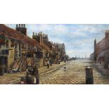 J G Channing, A Dutch Street Scene, oil on canvas, signed lower left, in giltwood frame,