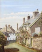 AM Sweet, Cottage street scene, oil on canvas, signed and dated lower right,