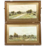 George Oyston (1861-1937), A pair of pastoral landscapes, signed lower right,