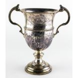 A George V silver trophy, of traditional two handled form, awarded by the Portishead golf club,