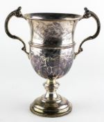 A George V silver trophy, of traditional two handled form, awarded by the Portishead golf club,