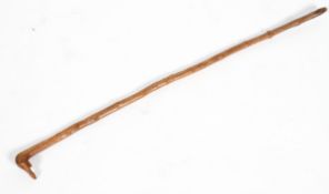 Boer War Prisoner Interest: a walking cane carved with a snake finial and inscribed St Helena/POW