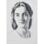 Frank Jameson, pencil portrait of his daughter, signed lower right, glazed and framed,