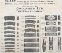 A Victorian-style Gallaher Ltd illustrated chart of cigars, with actual thickness and size,