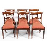 A set of six Victorian mahogany dining chairs,