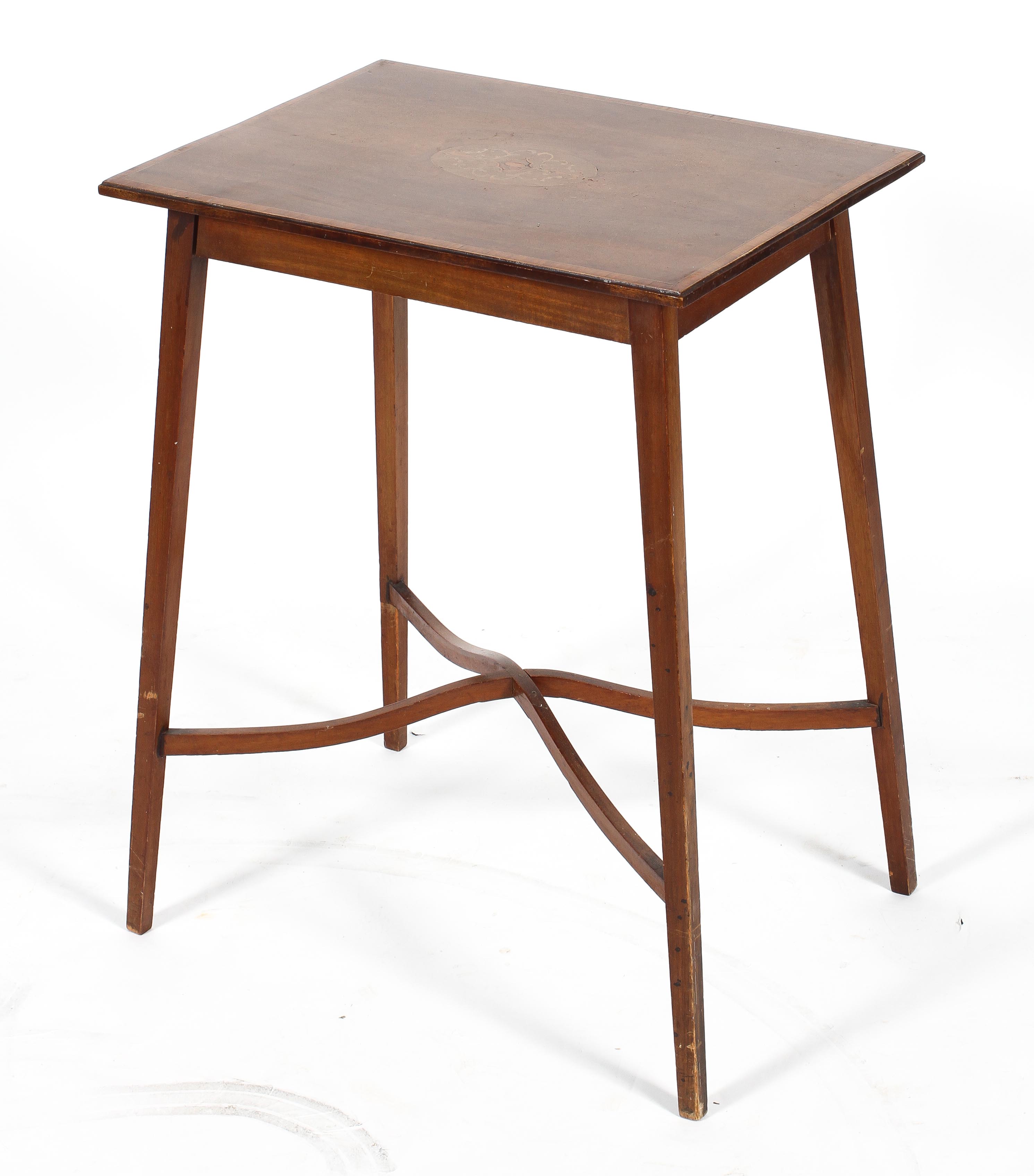 An Edwardian mahogany inlaid rectangular occasional table,