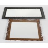 A giltwood and gesso mirror frame, together with an ebonised and carved wood dressing mirror,