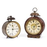 Two vintage alarm clocks, early 20th century, comprising: an Ansonia Clock Co.