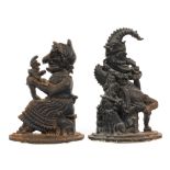 A pair of Victorian cast iron Punch and Judy door stops,