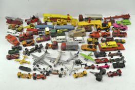 A collection of assorted die cast model vehicles, mostly play worn,