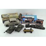 A collection of vintage die cast vehicles