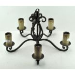 A 5 light wrought iron chandelier 55cm diameter