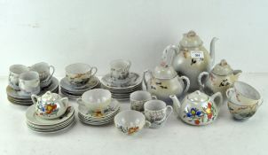 A selection of Japanese eggshell tea and coffee cups,