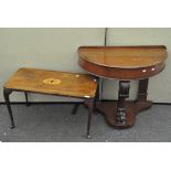 A mahogany and line inlaid coffee table,