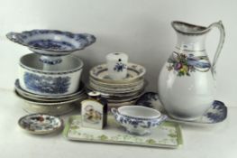 A collection of assorted ceramics, to include a toilet set ewer by J D & Co, Coventry,