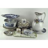 A collection of assorted ceramics, to include a toilet set ewer by J D & Co, Coventry,