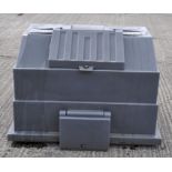 A large plastic coal bunker,