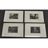 A set of four Samuel Howitt engravings featuring fox hunting, 12cm x 17cm,