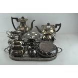 A collection of silver plated wares, to include a Viners tea set,