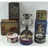 A quantity of vintage biscuit and confectionary tins,