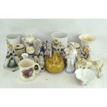 A large collection of 20th century assorted ceramics, to include four Wade pottery barrels,