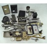 A selection of silver plate and assorted collectables, including an alcohol measure,