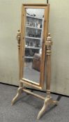 A pine cheval rectangular mirror,