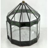 A modern leaded clear and stained glass terrarium,