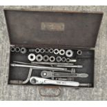 A 'King Dick' cased socket wrench set,