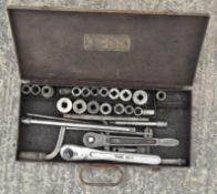 A 'King Dick' cased socket wrench set,