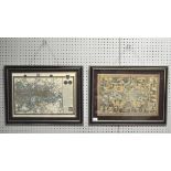 A map of London, after R Creighton, framed, together with a World map,