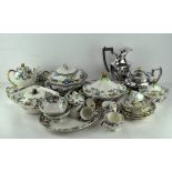 A Royal Cauldon part service, including lidded teapot, tureens, teacups and more,