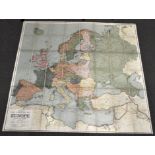 A large early 20th century folding Philips New Commercial map of Europe