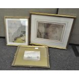 A watercolour of a river landscape, signed A W Paton, Newark Towers,