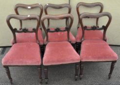 Six Victorian mahogany dining chairs,