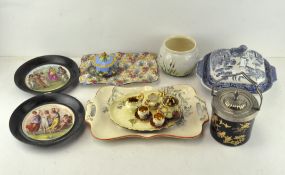 A selection of assorted ceramics, to include a lidded blue and white 'Willow' pattern tureen,