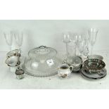 A collection of various glassware and ceramics, to include Edinburgh crystal spill vase,
