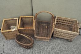A quantity of wicker baskets, in assorted sizes and shapes,