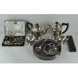 A selection of silver plated wares