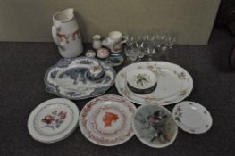 A collection of glassware and ceramics,