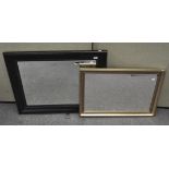 Two rectangular wall mirrors, one with carved gilt frame, 84cm x 59cm,