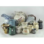 A collection of ceramic jugs,