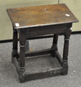 An oak joint style stool