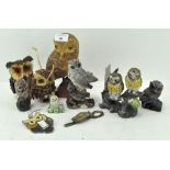A selection of owl figurines