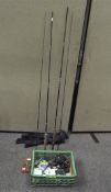 A pair of Daiwa carbon fly fishing rods,