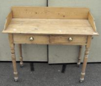 A Victorian pine desk or washstand,