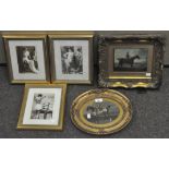 A selection of vintage pictures and prints, all framed and glazed,